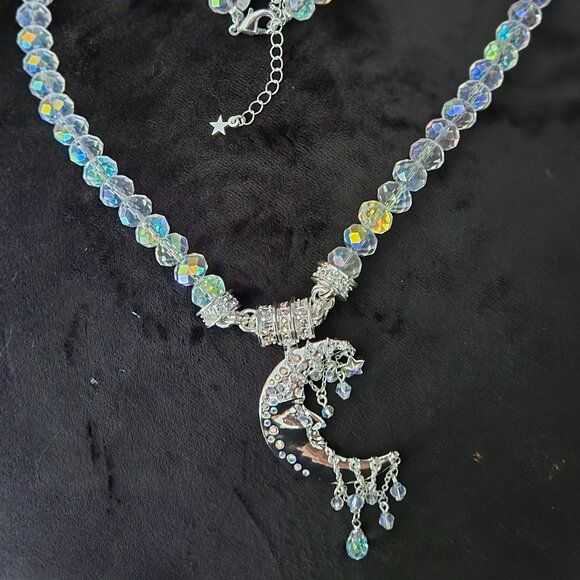 KIRKS FOLLY DANCING IN THE MOONLIGHT MAGNETIC ENHANCER & 10mm AB CRYSTAL NECKLAC - Picture 1 of 14